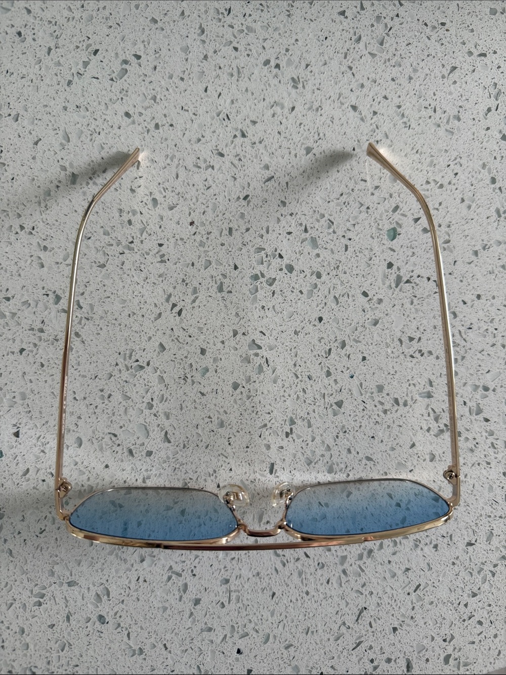 Gold Frame Blue Lens Aviator Women’s Sunglasses UV400 - Picture 5 of 5